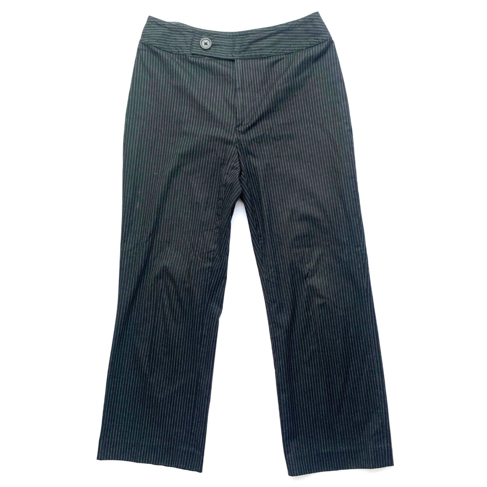 Y2K Banana Republic Black Pinstripe Cyber Mall Goth Grunge Fairy Capri Pants M 6